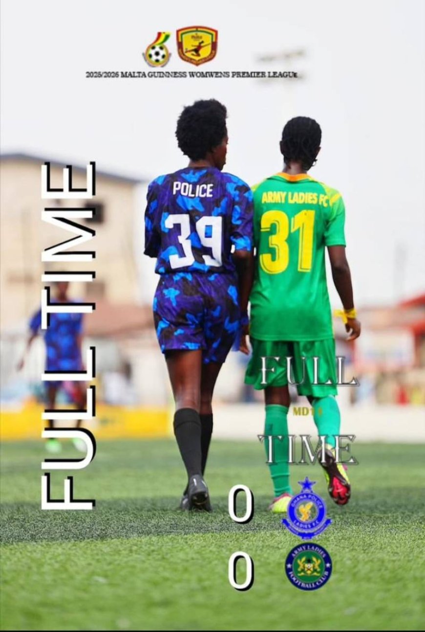 Police Ladies, Army Ladies Play Out Goalless Draw